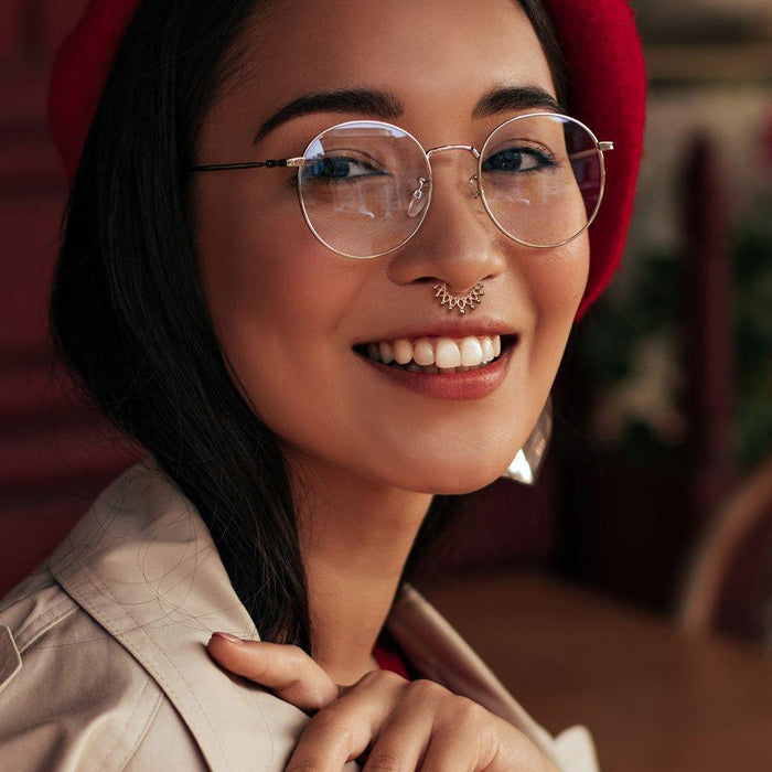 Beaded Crown Hinged Ring 16G 8mm