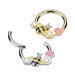 Bee and Flower Hinged Ring 16G