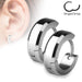 Beveled Edge Huggies Earrings Pair