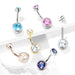 Bezel Cylinder Belly Bar 14G