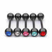 Black IP Barbell with Gem 14G