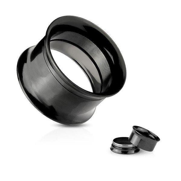 Black IP Screw Fit Tunnel 8G-1"