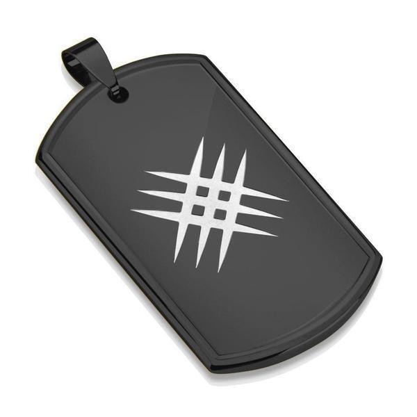 Black Lazer Etched Stainless Steel Pendant