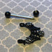Black Web Nipple Bar 14G (Single)