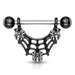 Black Web Nipple Bar 14G (Single)