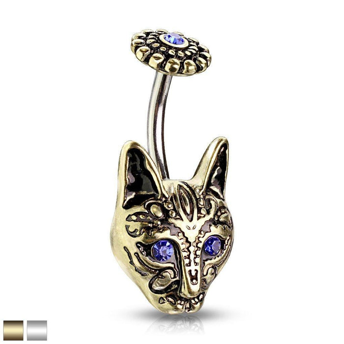 Blue Eye Cat Belly Bar 14G