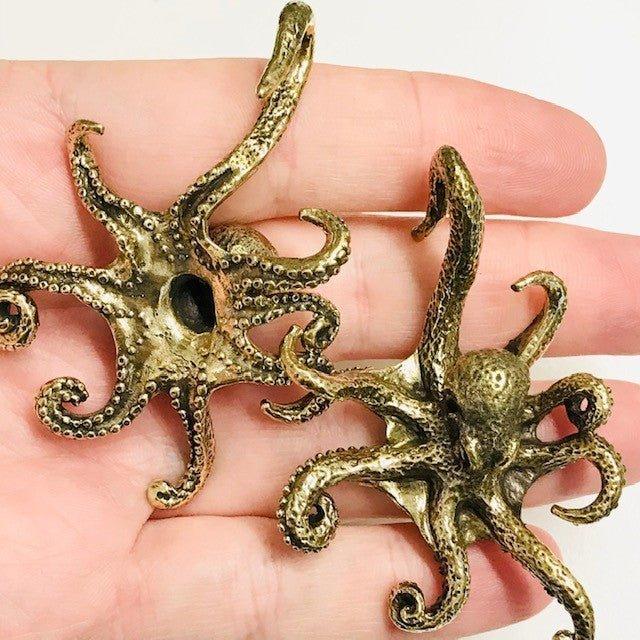Brass Octopus Ear Weights PAIR