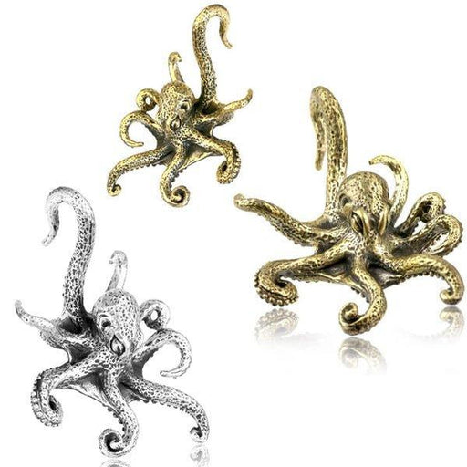 Brass Octopus Ear Weights PAIR