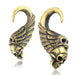 Brass Skull Ear Weights PAIR