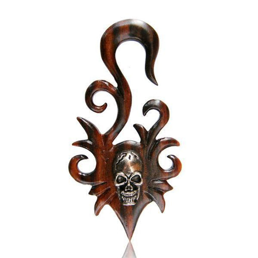 Brass Skull Wood Hanger