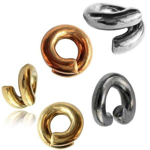 Brass Textured Twist Ear Weights PAIR