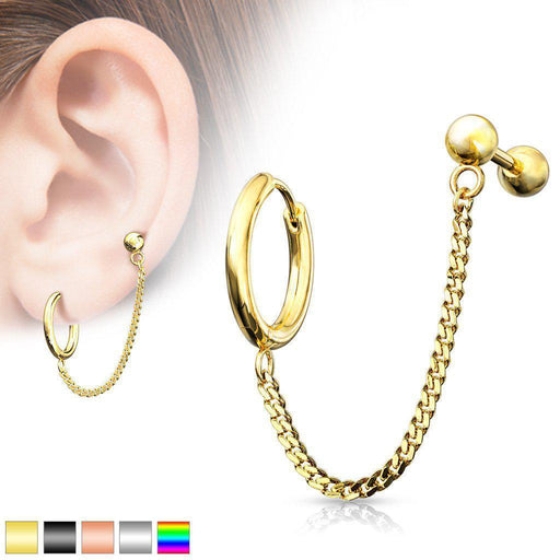 Chain Clicker Ring & Cartilage Bar 18G