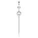 Chain Dangle Gem Belly Bar 14G