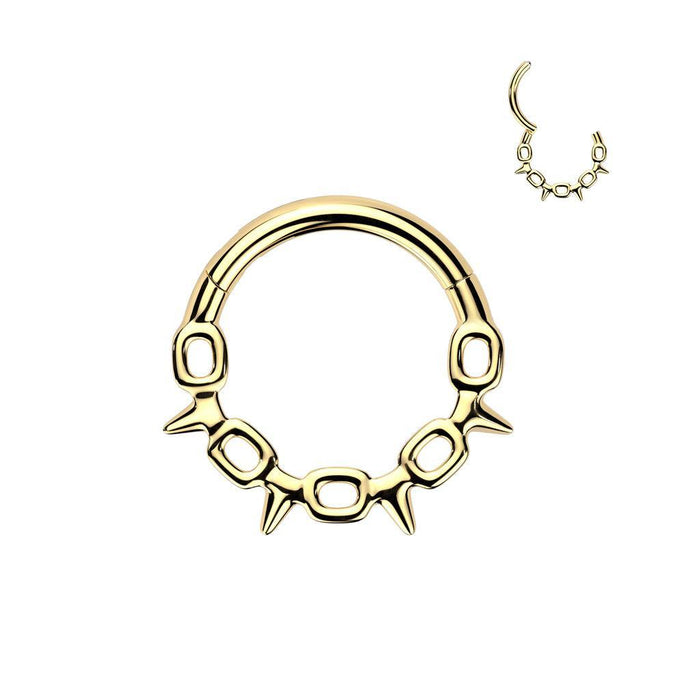 Chain Spike Hinged Ring 16G