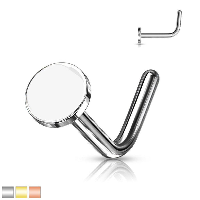 Circle Top Nose L Bend 20G