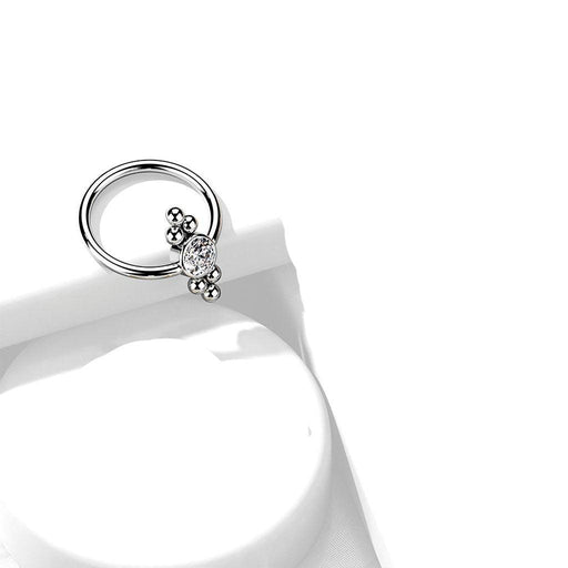 Cluster Gem Captive Ring 18G 16G