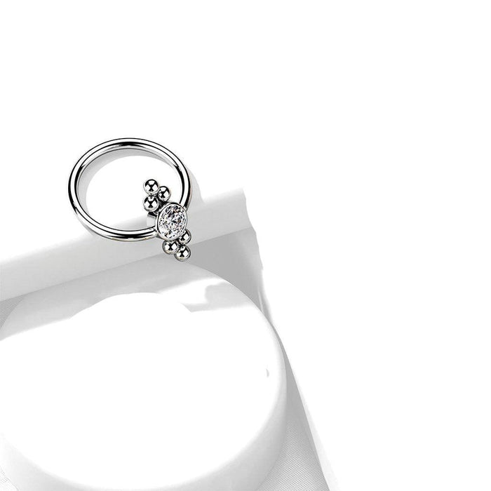 Cluster Gem Captive Ring 18G 16G