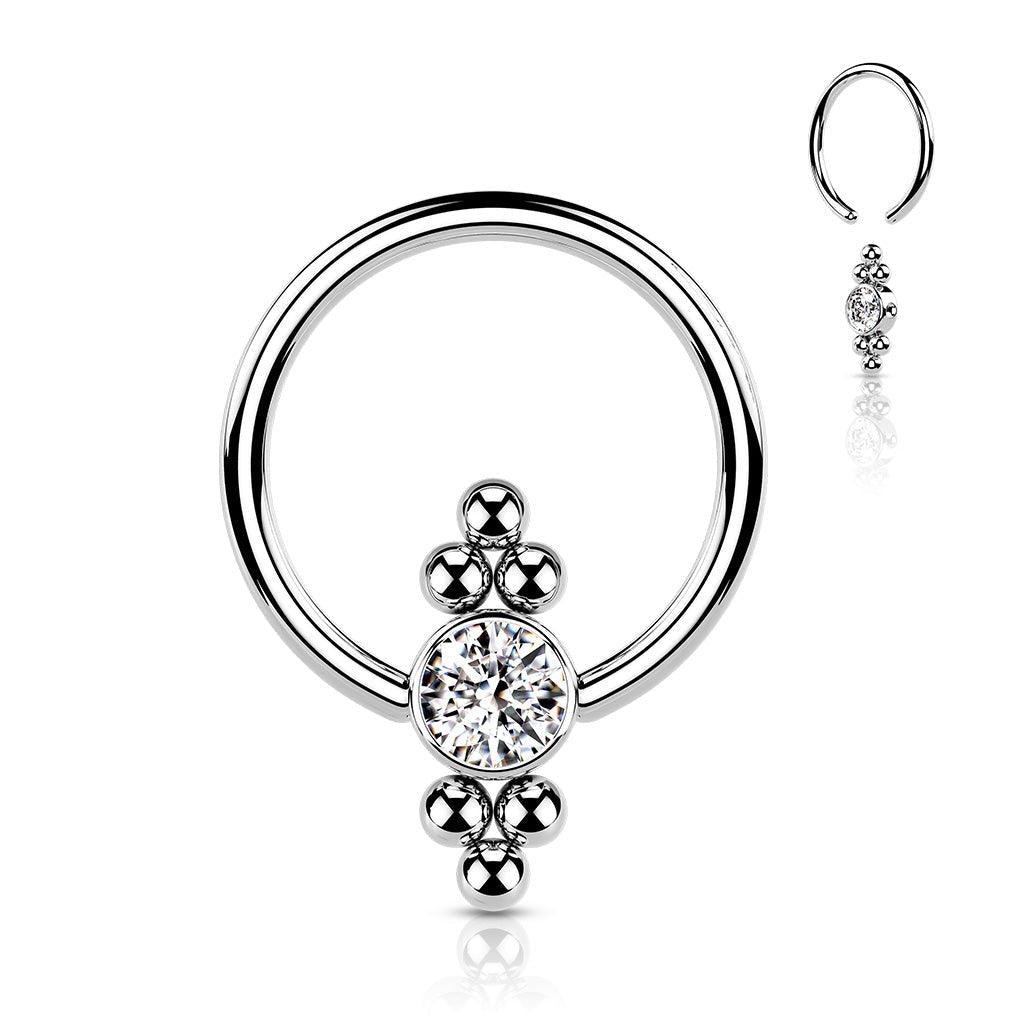 Cluster Gem Captive Ring 18G 16G — Totally Pierced