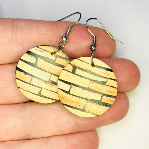 Coconut Disc Earring Hook Pair