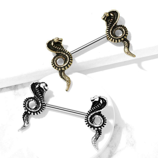 Coiled Cobra Nipple Bar 14G