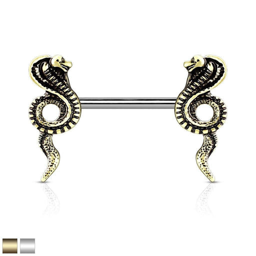 Coiled Cobra Nipple Bar 14G