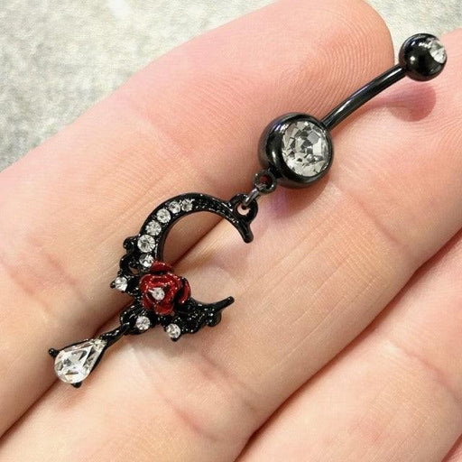 Crescent Rose Belly Bar 14G