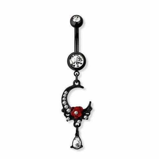 Crescent Rose Belly Bar 14G