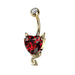 Devil Heart Belly Bar 14G