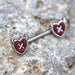 Devil Heart Nipple Bar 14G (Single)