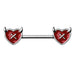 Devil Heart Nipple Bar 14G (Single)
