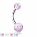 Disco Ball Belly Bar 14G