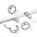 Double Hoop Paved Hinged Ring 16G 8mm