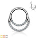Double Layered Paved Hinged Ring 16G 8mm