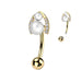 Double Pearl Belly Bar 14G