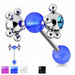 Double Spinner Barbell with Gems 14G