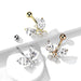 Faceted Gem Butterfly Belly Bar 14G
