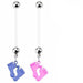 Feet Pregnancy Belly Bar 14G