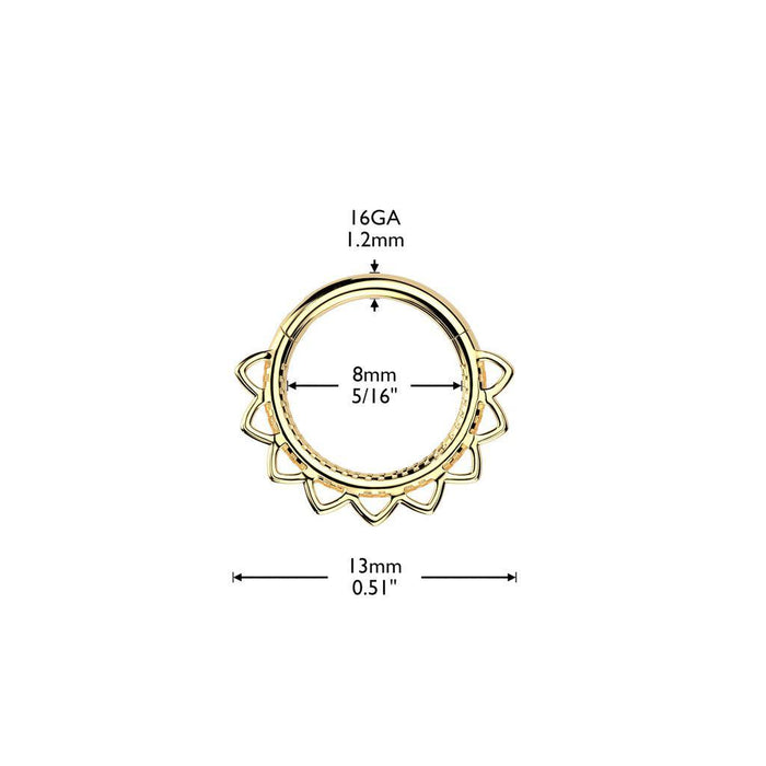 Filigree Heart Hinged Ring 16G