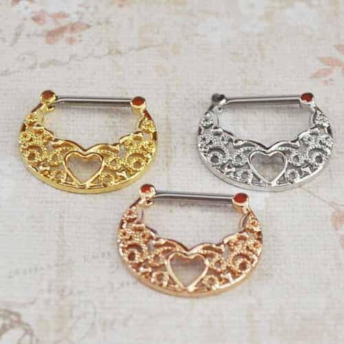 Filigree Heart Nipple Clicker 14G