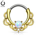 Filigree Opal Clicker Ring 16G