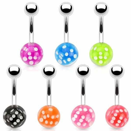 Floating Dice Belly Bar 14G