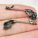 Floral Pistol Nipple Bar 14G