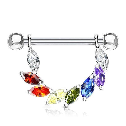 Flowing Gems Nipple Dangle 14G