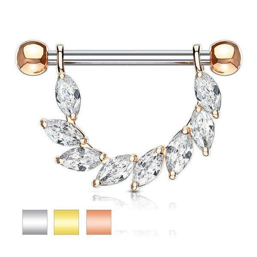 Flowing Gems Nipple Dangle 14G