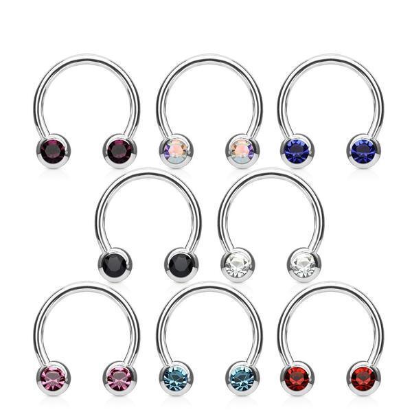 Forward Facing Gem Horseshoe 16G 14G