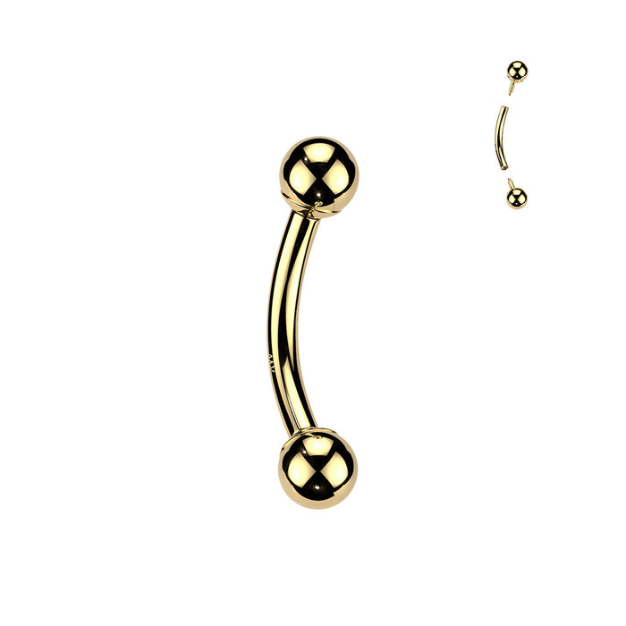 14kt Gold Internally Threaded Curve