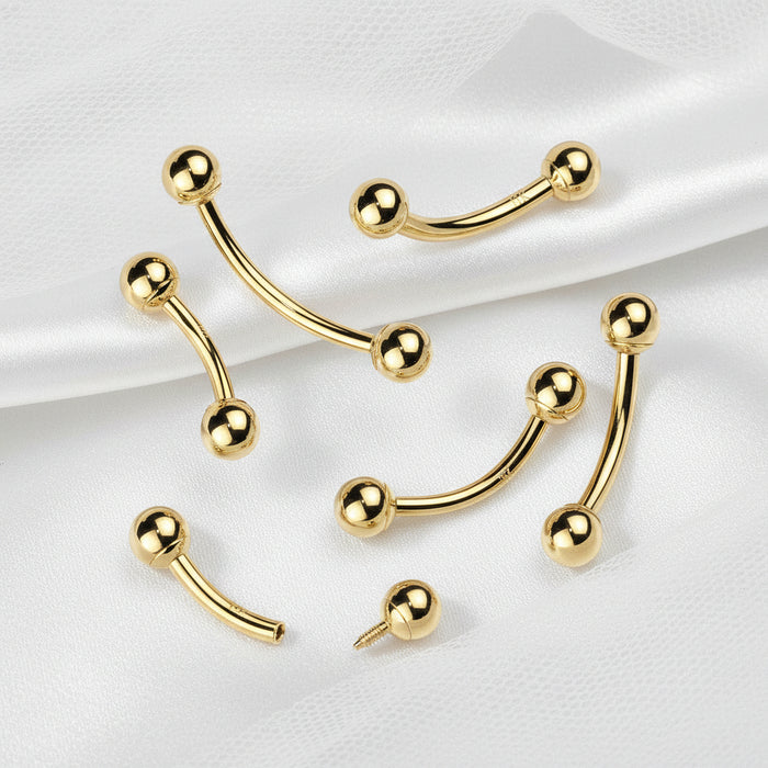 14kt Gold Internally Threaded Curve