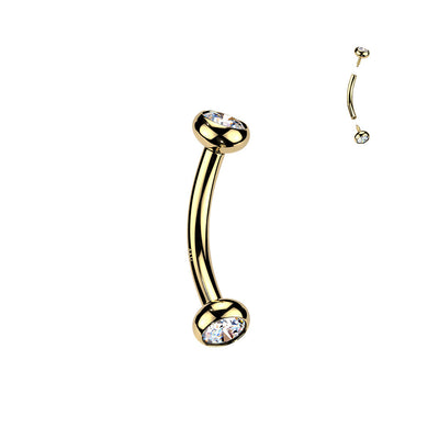 14kt Gold Internally Threaded Gem Curve