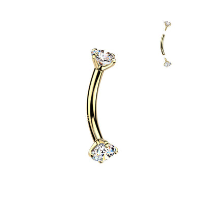 14kt Gold Internally Threaded Prong Gem Curve