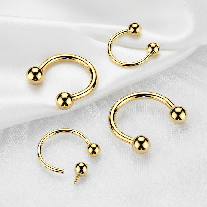 14kt Gold Internally Threaded Horseshoe